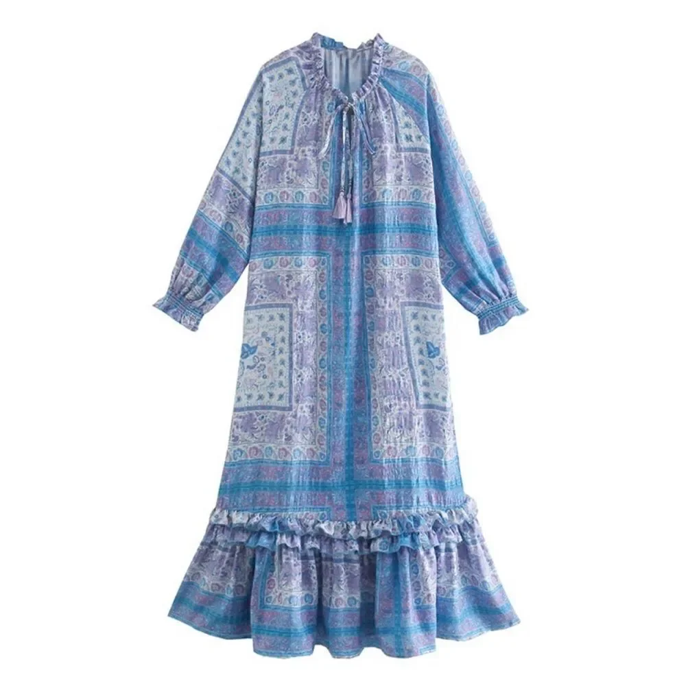 ZARA PRINTED MIDI BOHO DRESS